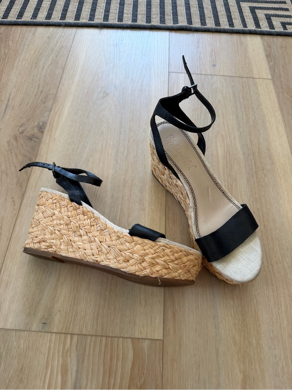 Splendid Espadrille Wedge Sandals - Black